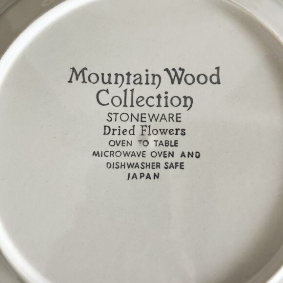 Vintage 1970s Mountain Wood Stoneware Dinner Plate Dried Flower, Dinner Plate - Picture 7 of 10